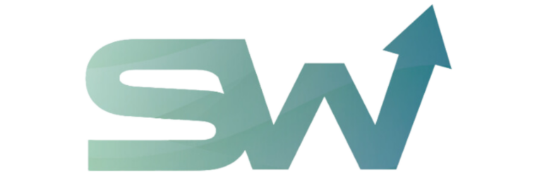 Das SW-Logo auf schwarzem Hintergrund.
